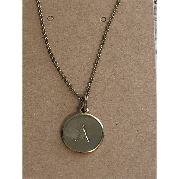 Kate Spade Initial A Pendant Necklace 17"‎ Gold Tone Chain - Picture 1 of 6